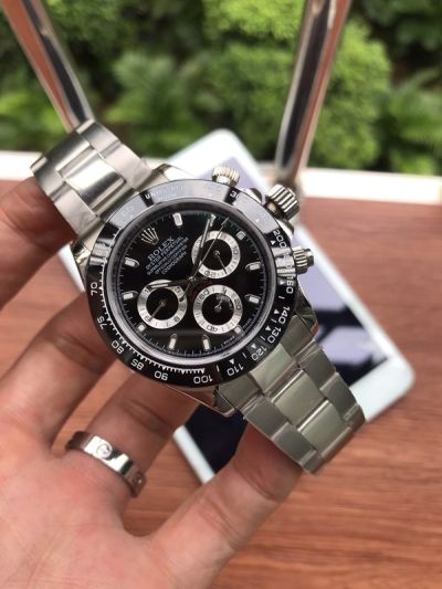 Rolex Daytona 904L Steel 40mm Six Hands Chronograph Oyster Band Watch